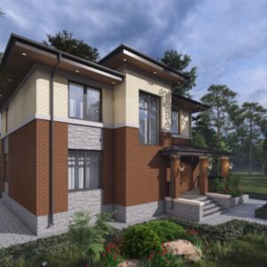 Кирпичный дом 160 м² (Д-138) — вид 1