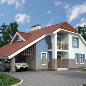 Дом с мансардой 206 м² (Д-174) — вид 1