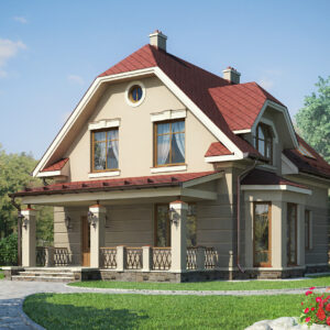 Дом с мансардой 140 м² (Д-184) — вид 1