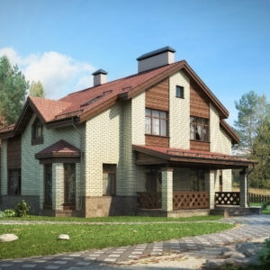 Дом с мансардой 216 м² (Д-208) — вид 1