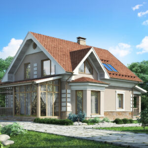 Дом с мансардой 191 м² (Д-268) — вид 1