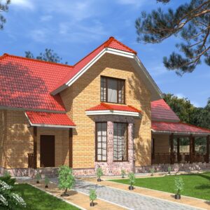 Дом с мансардой 150 м² (Д-288) — вид 1