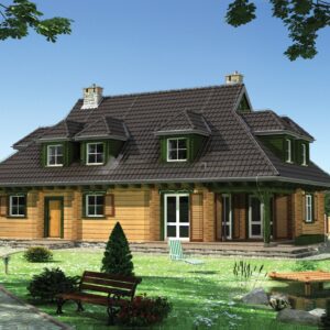 Двухэтажный дом с мансардой 210,3 м² (Д-326) — вид 1