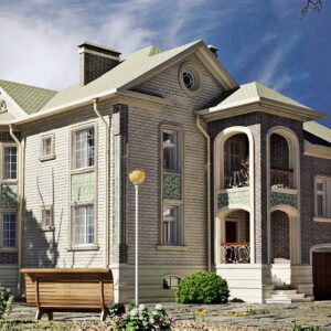 Дом с мансардой 540 м² (Д-367) — вид 1