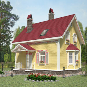 Дом с мансардой 100 м² (Д-431) — вид 1